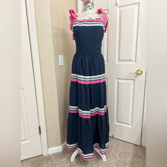 City Chic Navy and Pink Maxi Dress - Picture 1 of 10